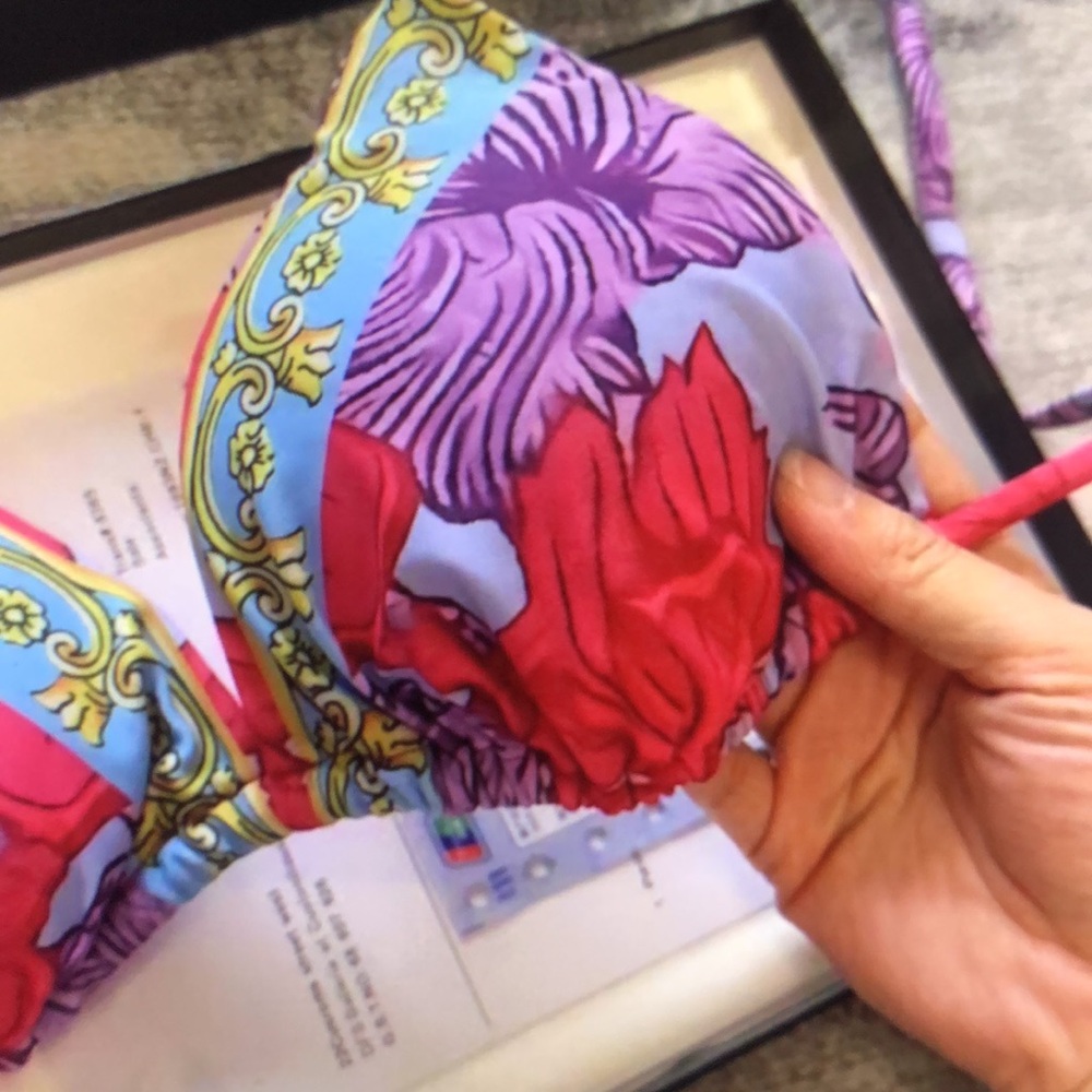 Versace Red and Purple Floral Bra Intimates - Picture 3 of 5